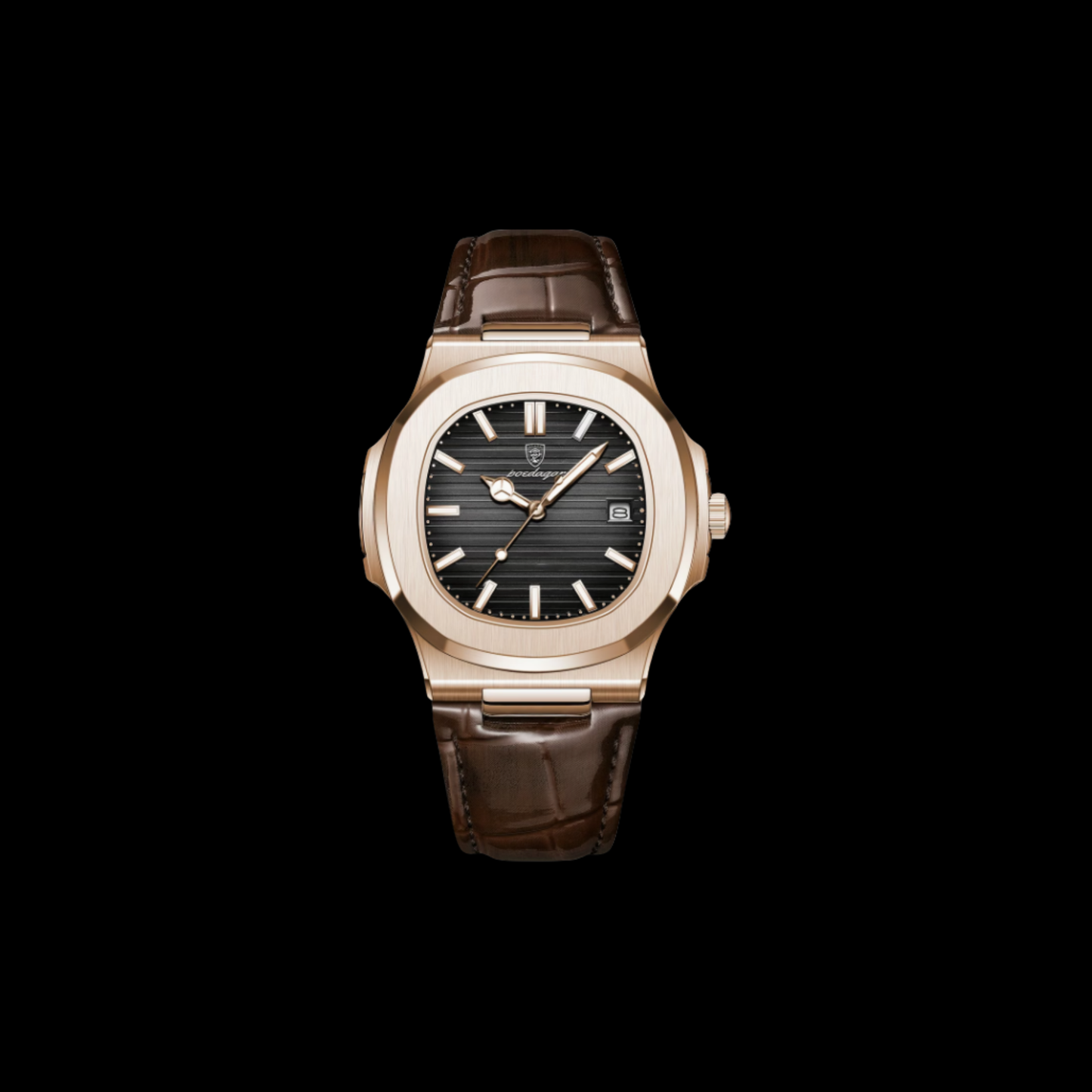 POEDAGAR Leisure watch black dial gold