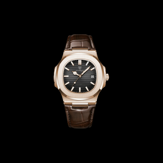 POEDAGAR Leisure watch black dial gold