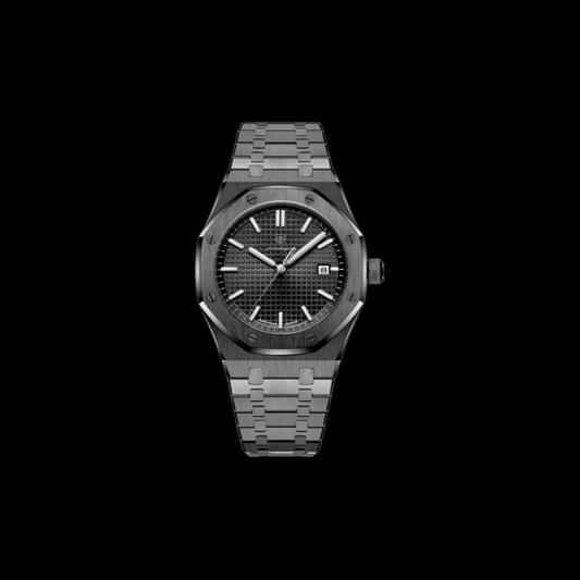 POEDAGAR stainless steel watch bracelet balck dial