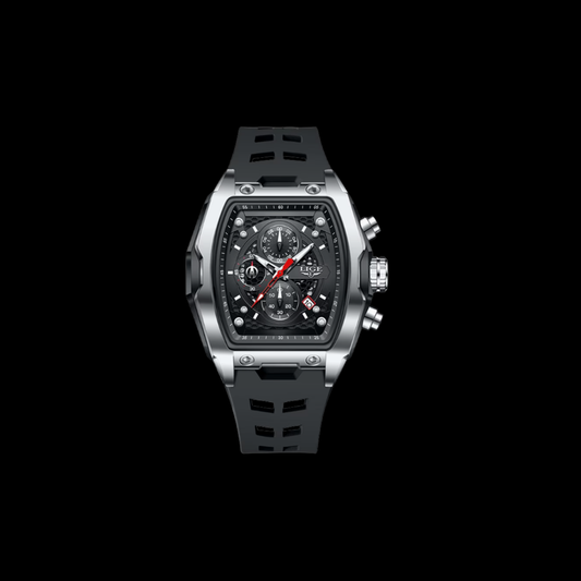 Lige's Quartz Watch black strap stainless steel